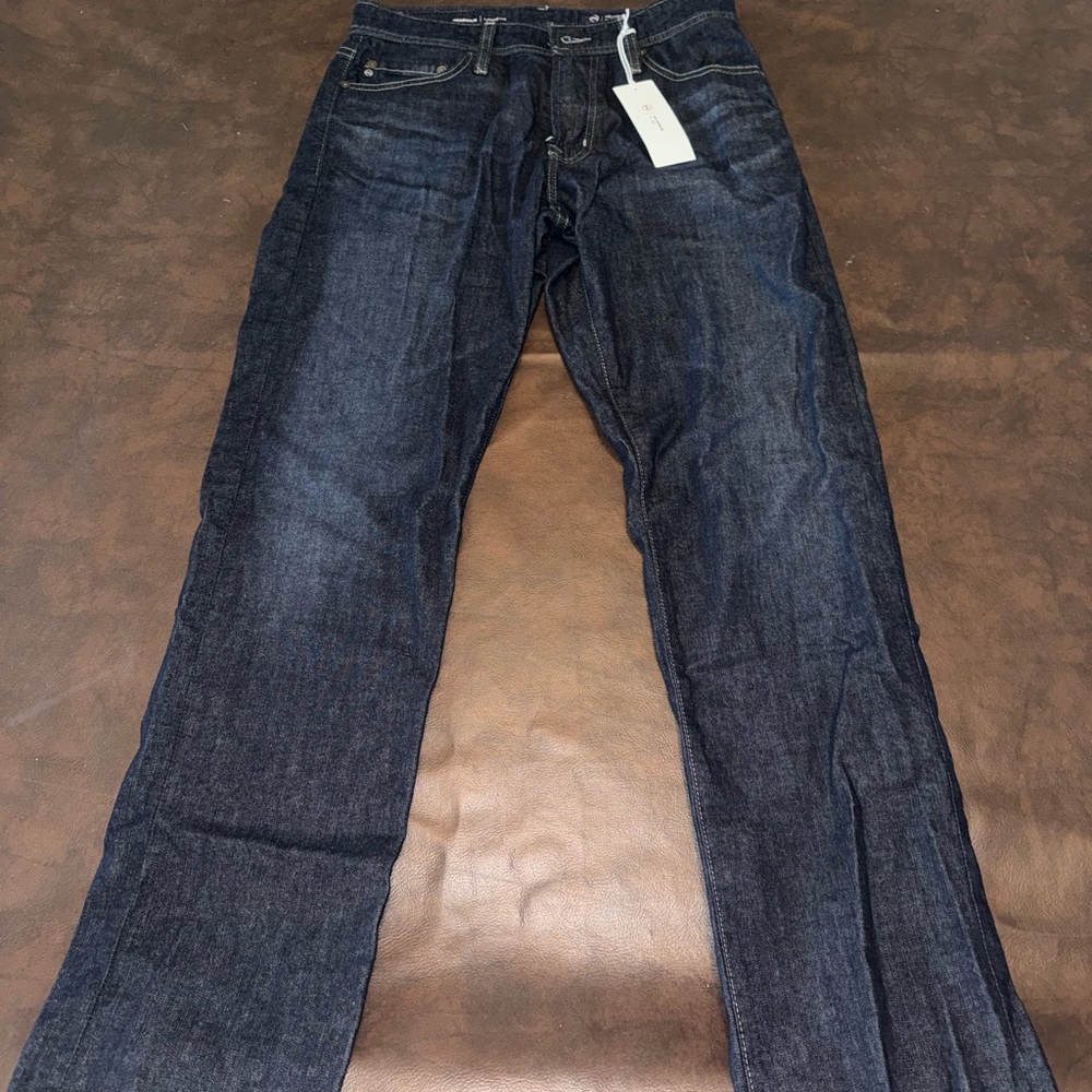 AG Adriano Goldschmied Dark Indigo Straight Jeans